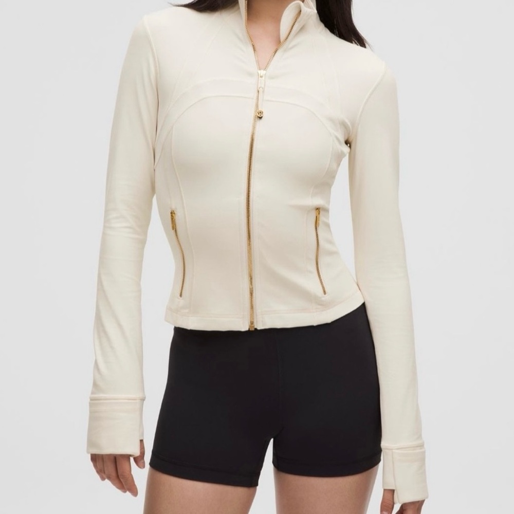 Lululemon Athletica Cream Nulu define Jacket with Gold Zipper